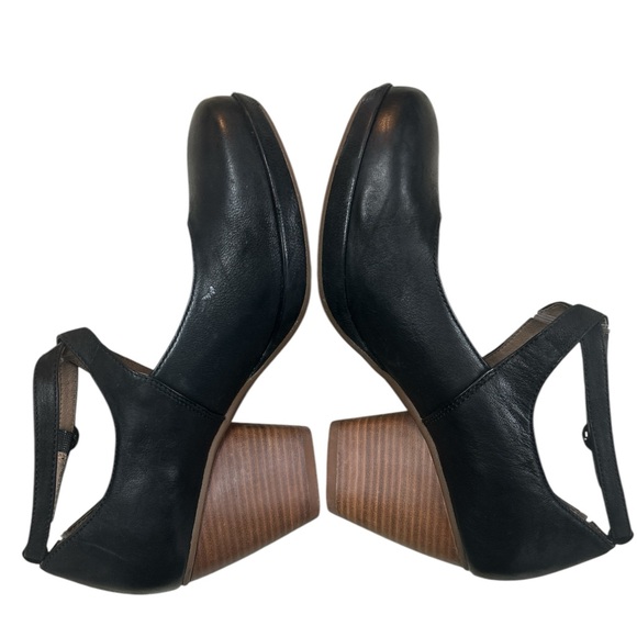 Dansko Womens Minette Chunky Heels Size 41 EU 10.5 US Comfort Black Leather Pump - Picture 3 of 8